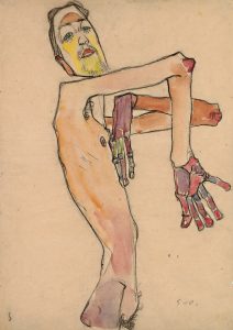 Egon Schiele Erwin Dominik Osen als Akt mit überkreuzten Armen 1910 © Leopold Museum Wien Foto Leopold Museum Wien Manfred Thumberger