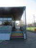Bunte Treppe zur Terrasse